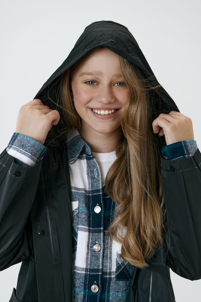 Дождевик детский RainDrop Kids, черный, 8 лет (рост 118-128)-10