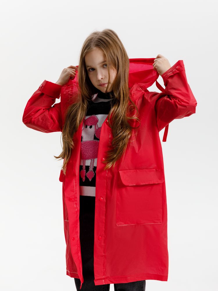 Дождевик детский RainDrop Kids, красный, 8 лет (рост 118-128)-13