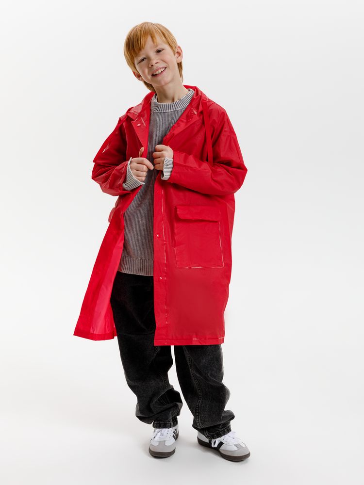 Дождевик детский RainDrop Kids, красный, 8 лет (рост 118-128)-17