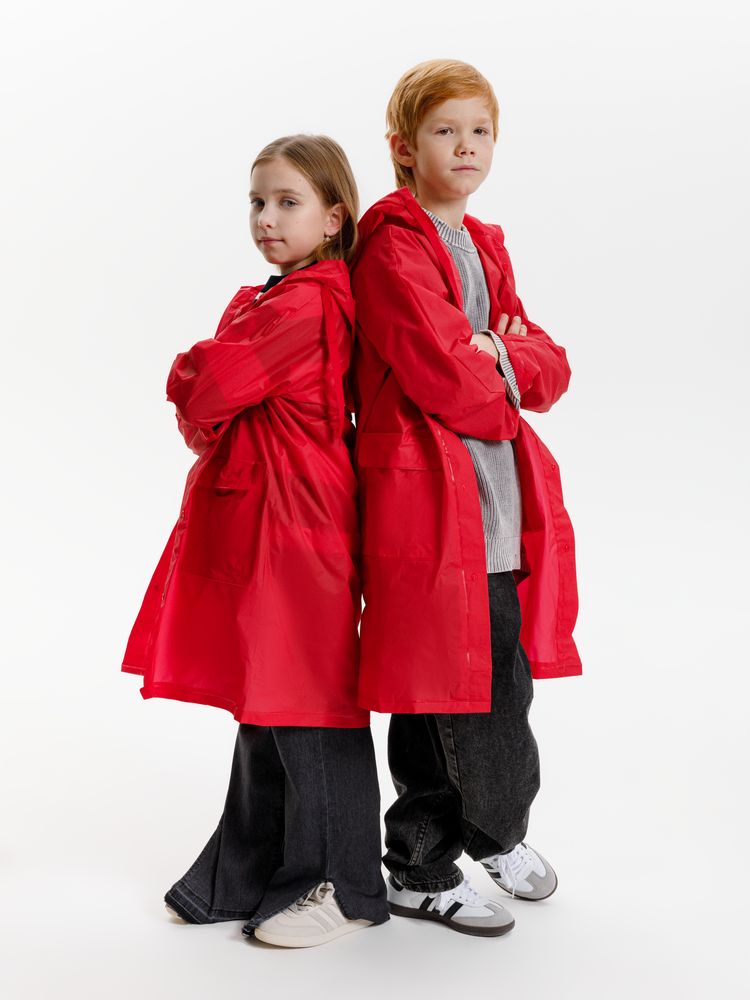 Дождевик детский RainDrop Kids, красный, 8 лет (рост 118-128)-18