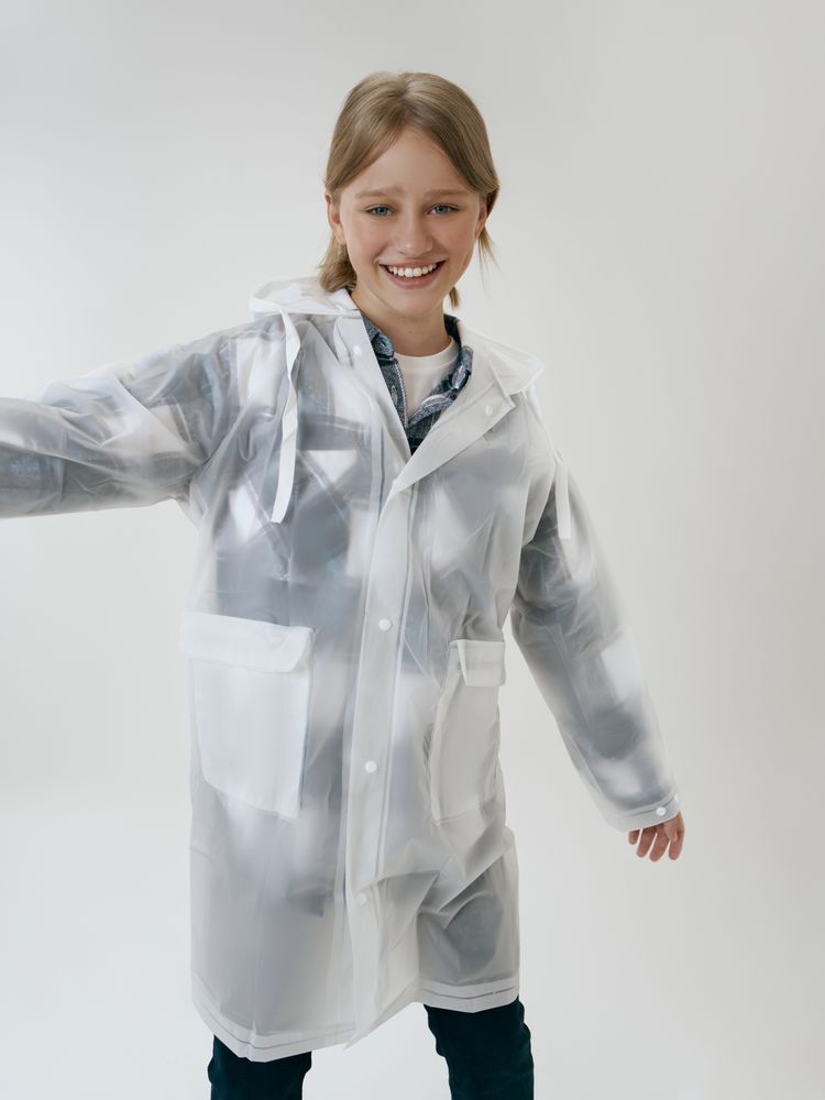 Дождевик детский RainDrop Kids, белый, 8 лет (рост 118-128)-8