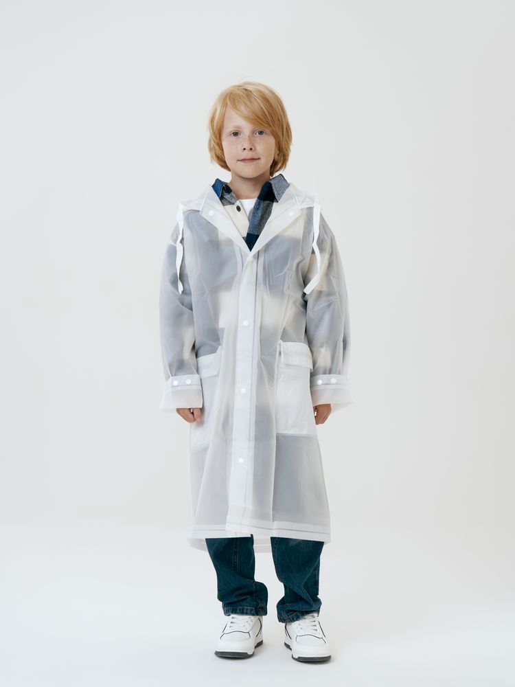 Дождевик детский RainDrop Kids, белый, 8 лет (рост 118-128)-11