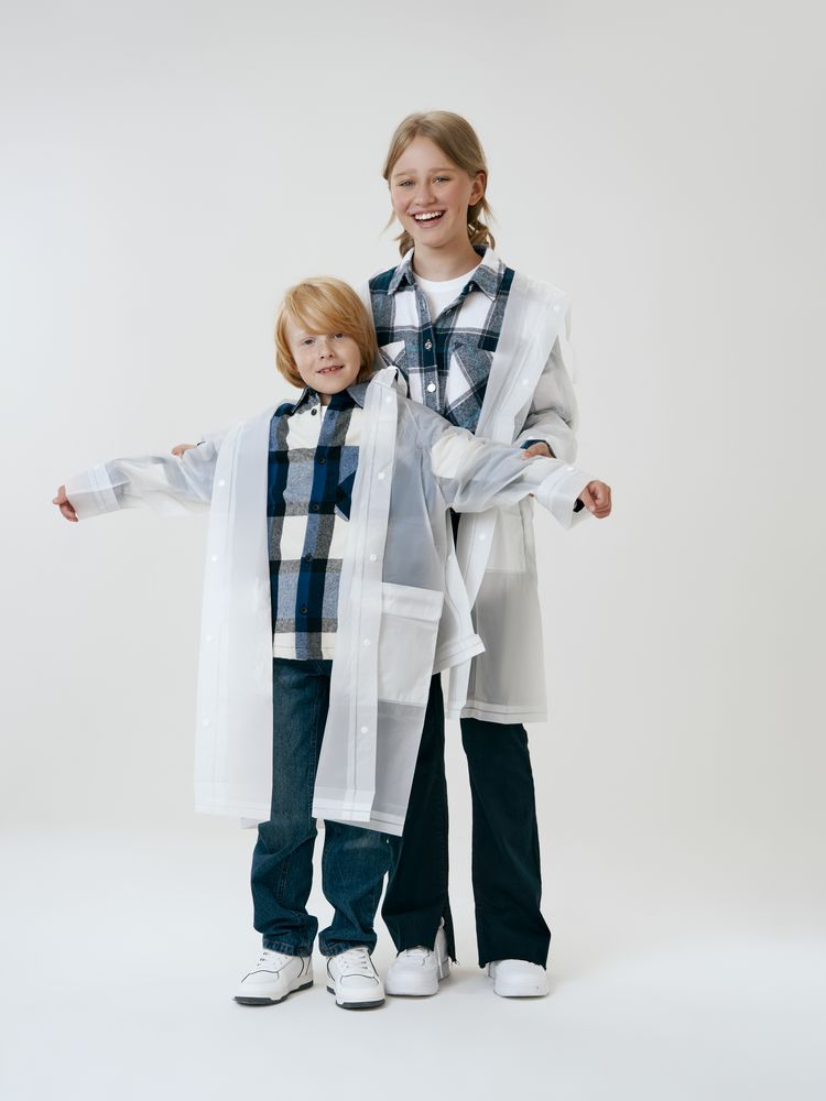 Дождевик детский RainDrop Kids, белый, 8 лет (рост 118-128)-13