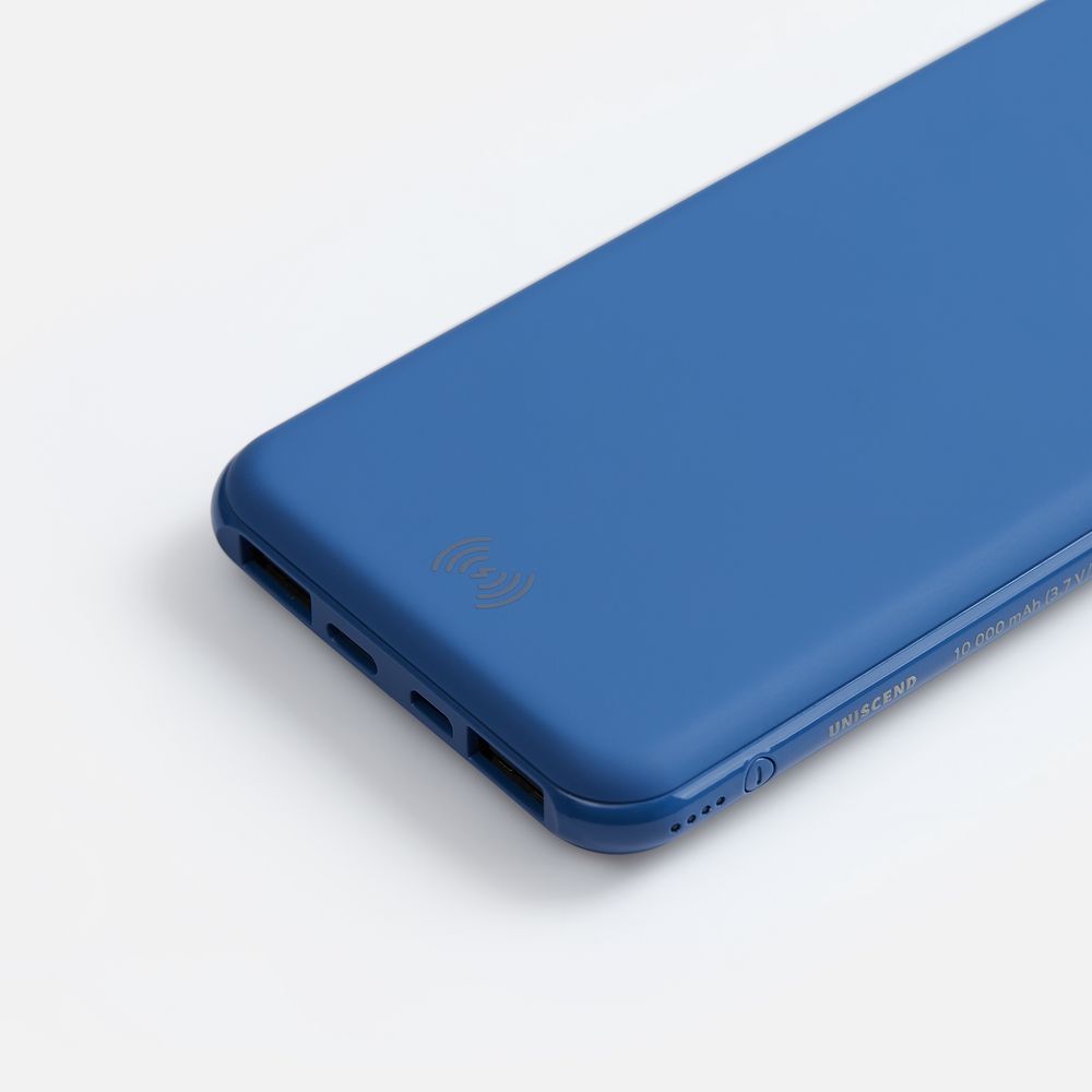 Аккумулятор с беспроводной зарядкой All Day Wireless 10000 мАч, синий-5
