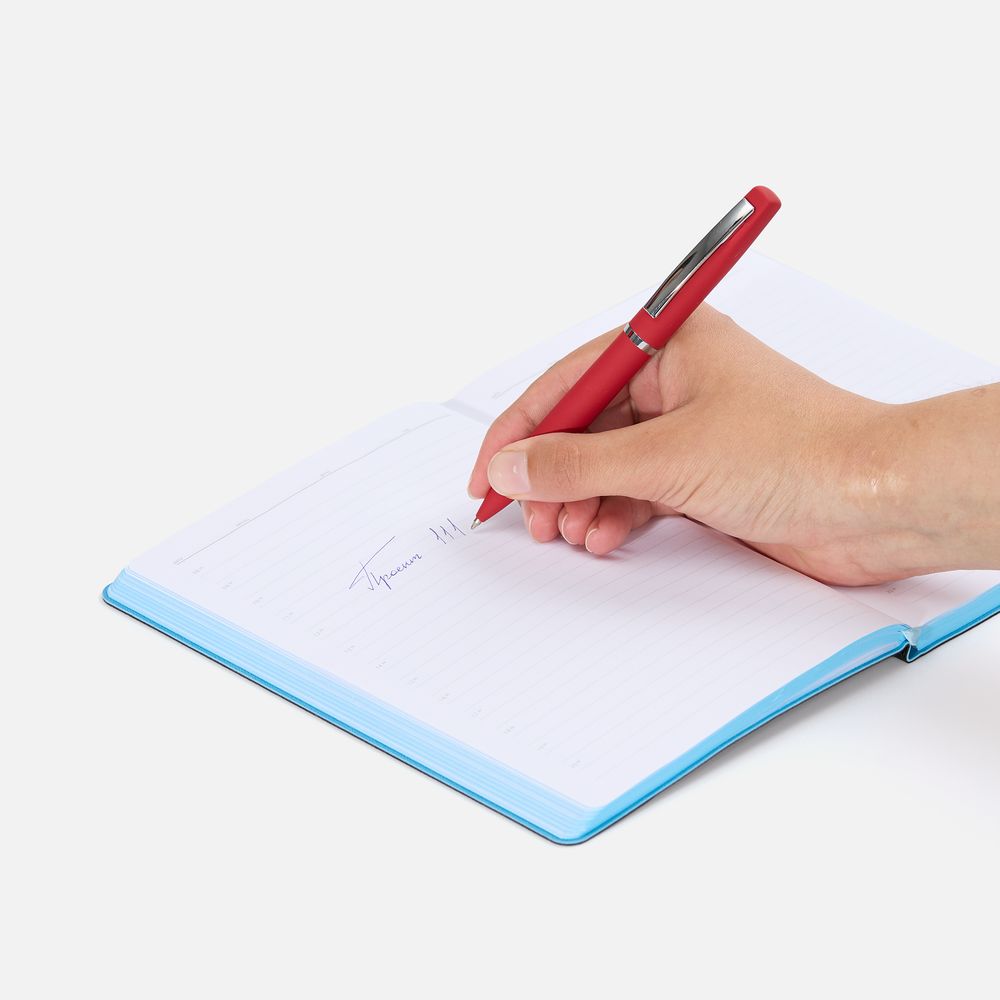 Ручка шариковая Bolt Soft Touch, красная-4