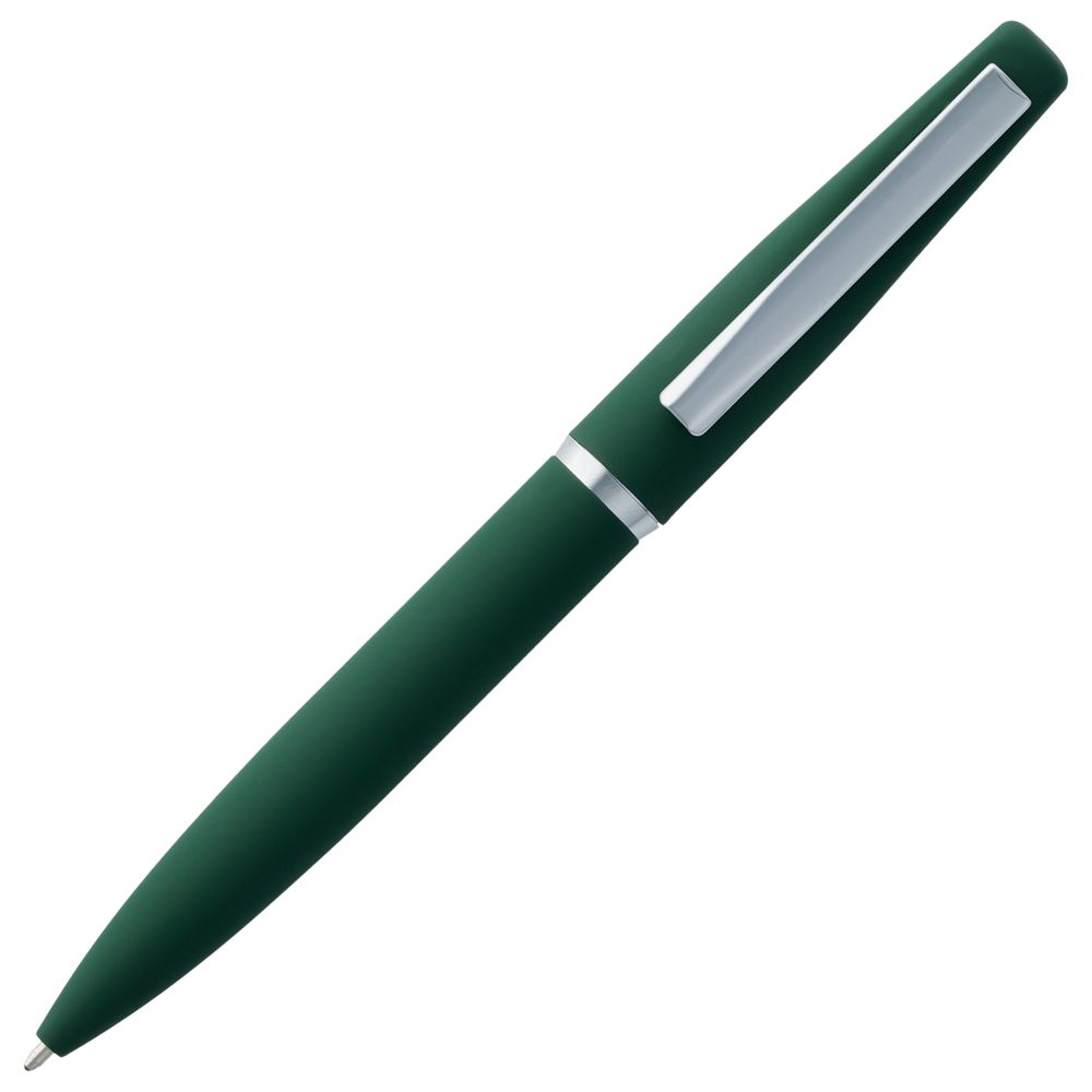 Ручка шариковая Bolt Soft Touch, зеленая-3