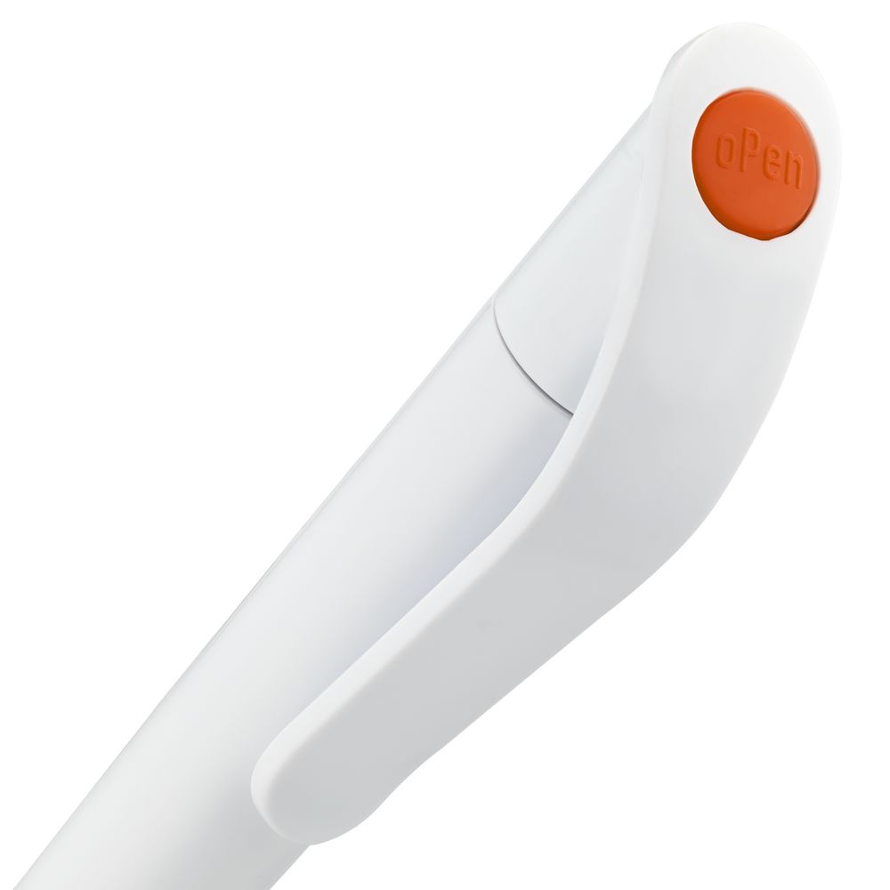 Ручка шариковая Grip, белая с оранжевым-4