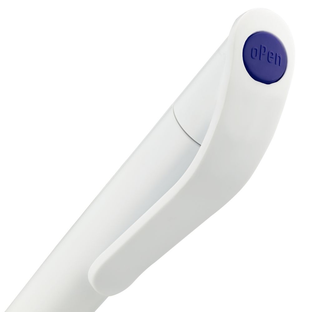 Ручка шариковая Grip, белая (молочная) с синим-4