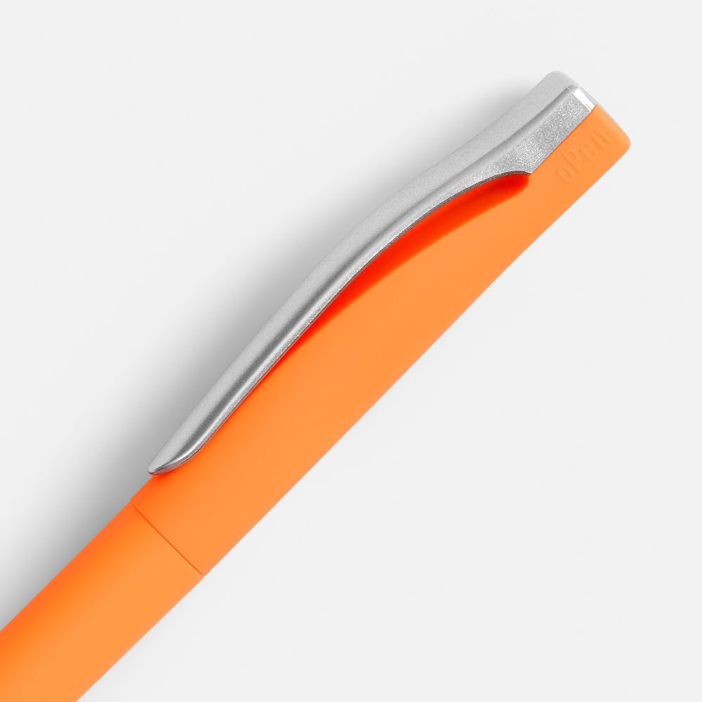 Ручка шариковая Pin Soft Touch, оранжевая-3