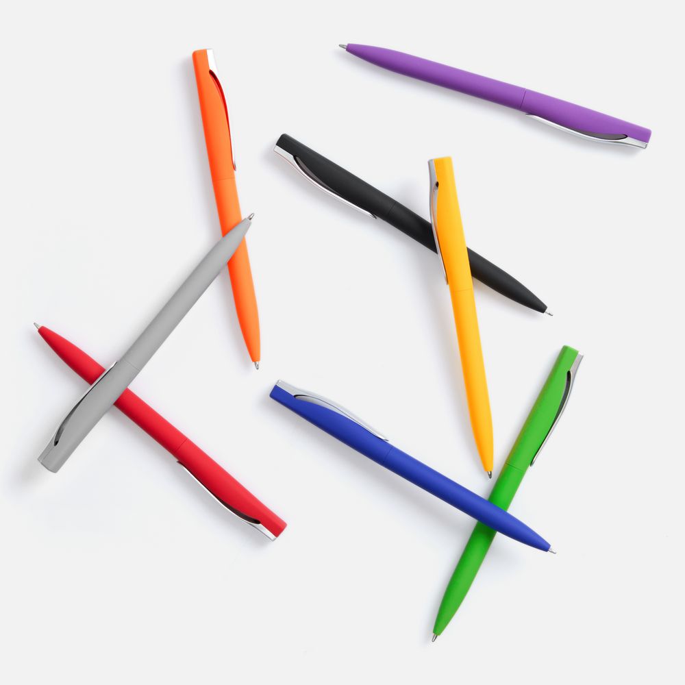 Ручка шариковая Pin Soft Touch, оранжевая-4