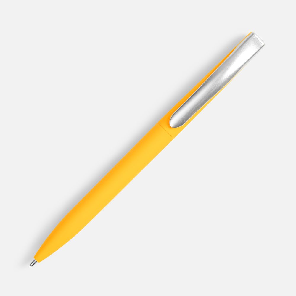 Ручка шариковая Pin Soft Touch, желтая-2