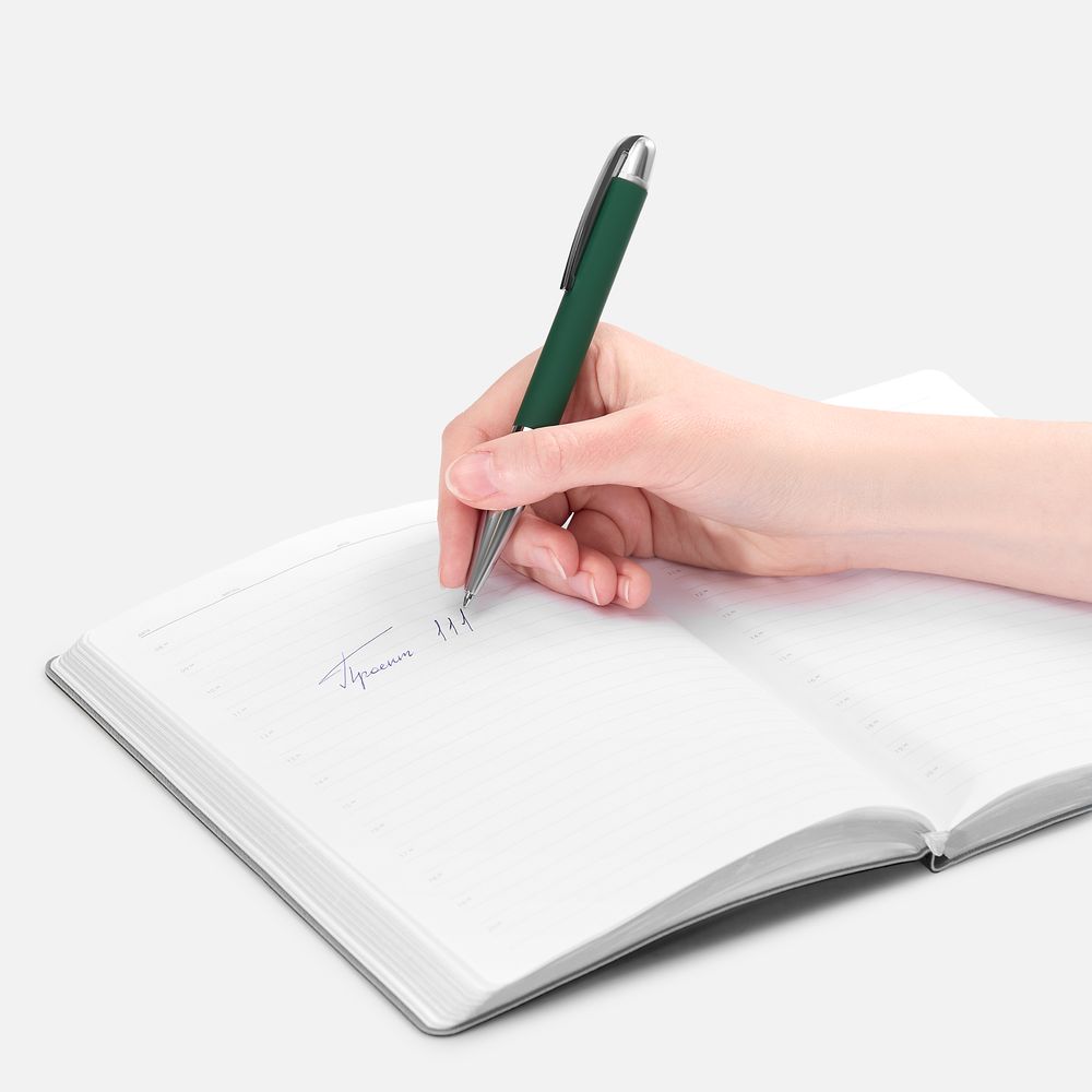 Ручка шариковая Arc Soft Touch, зеленая-4