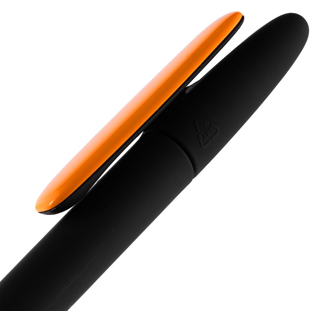 Ручка шариковая Prodir DS5 TRR-P Soft Touch, черная с оранжевым-5