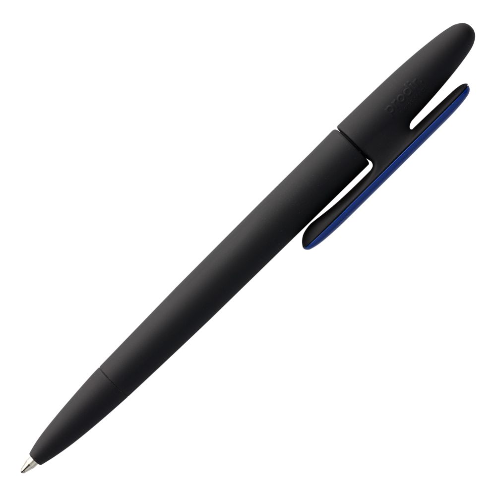 Ручка шариковая Prodir DS5 TRR-P Soft Touch, черная с синим-3
