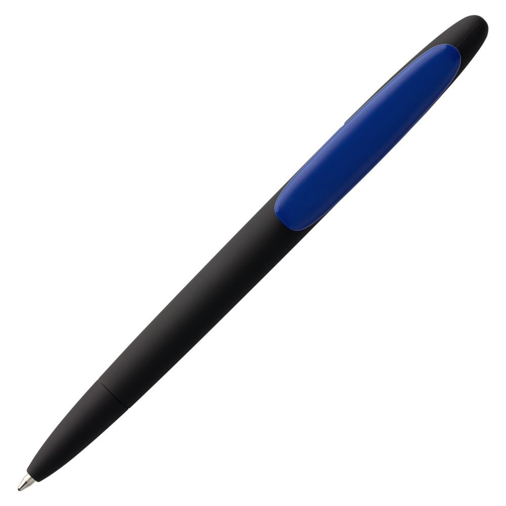 Ручка шариковая Prodir DS5 TRR-P Soft Touch, черная с синим-4