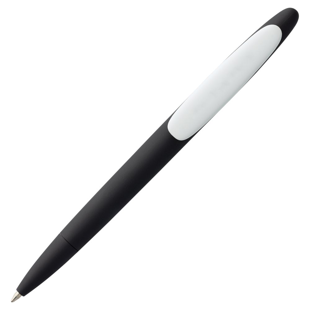 Ручка шариковая Prodir DS5 TRR-P Soft Touch, черная с белым-4
