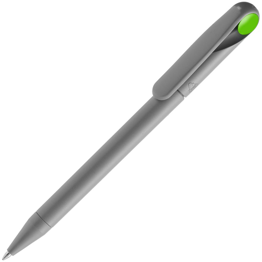 Ручка шариковая Prodir DS1 TMM Dot, серая с ярко-зеленым-1
