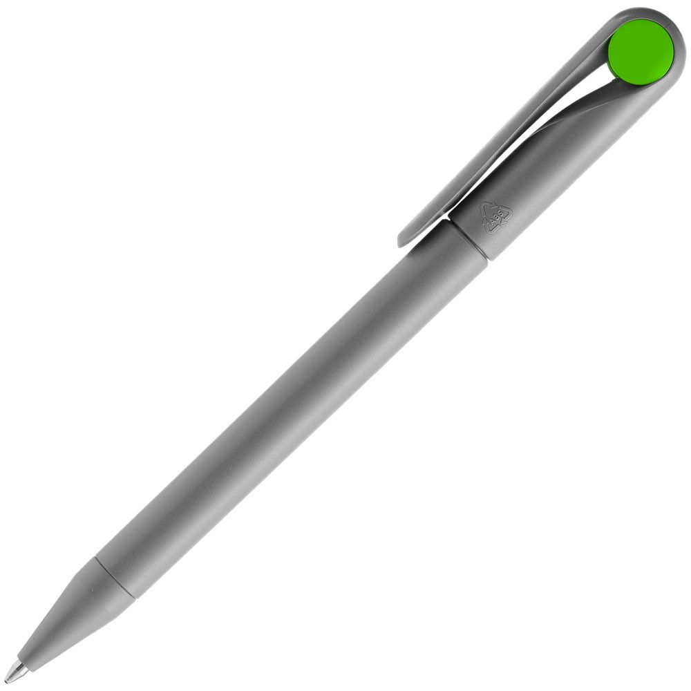 Ручка шариковая Prodir DS1 TMM Dot, серая с ярко-зеленым-3