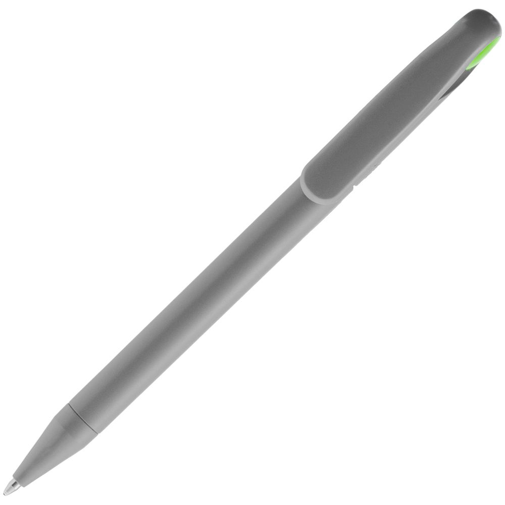 Ручка шариковая Prodir DS1 TMM Dot, серая с ярко-зеленым-4