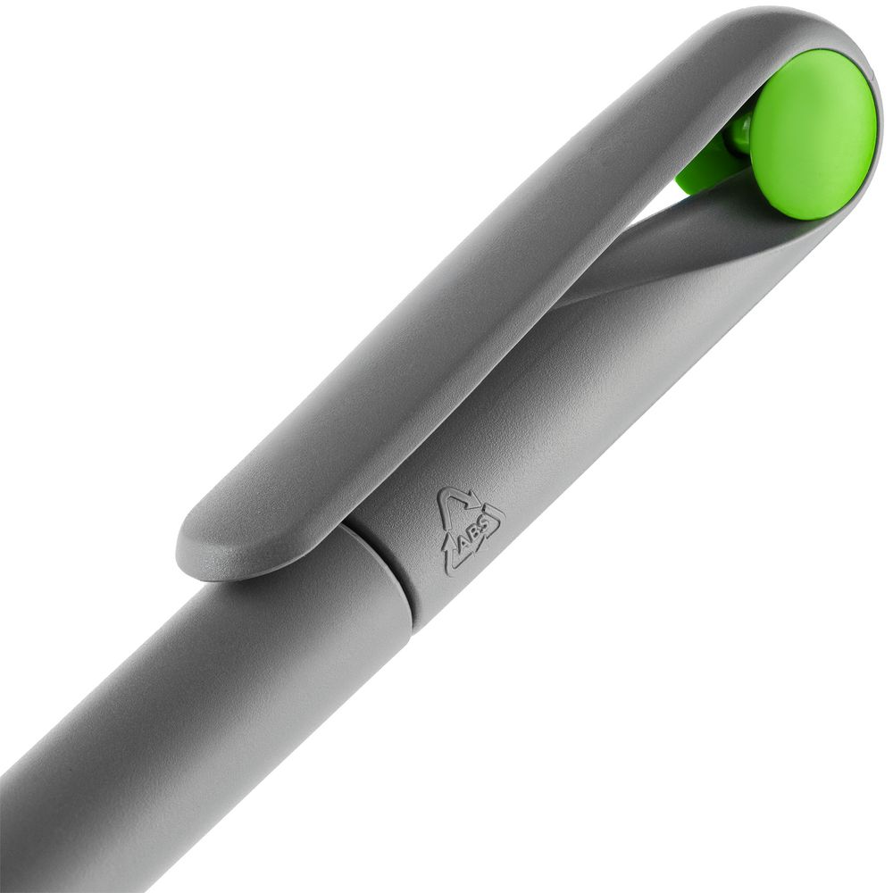 Ручка шариковая Prodir DS1 TMM Dot, серая с ярко-зеленым-5