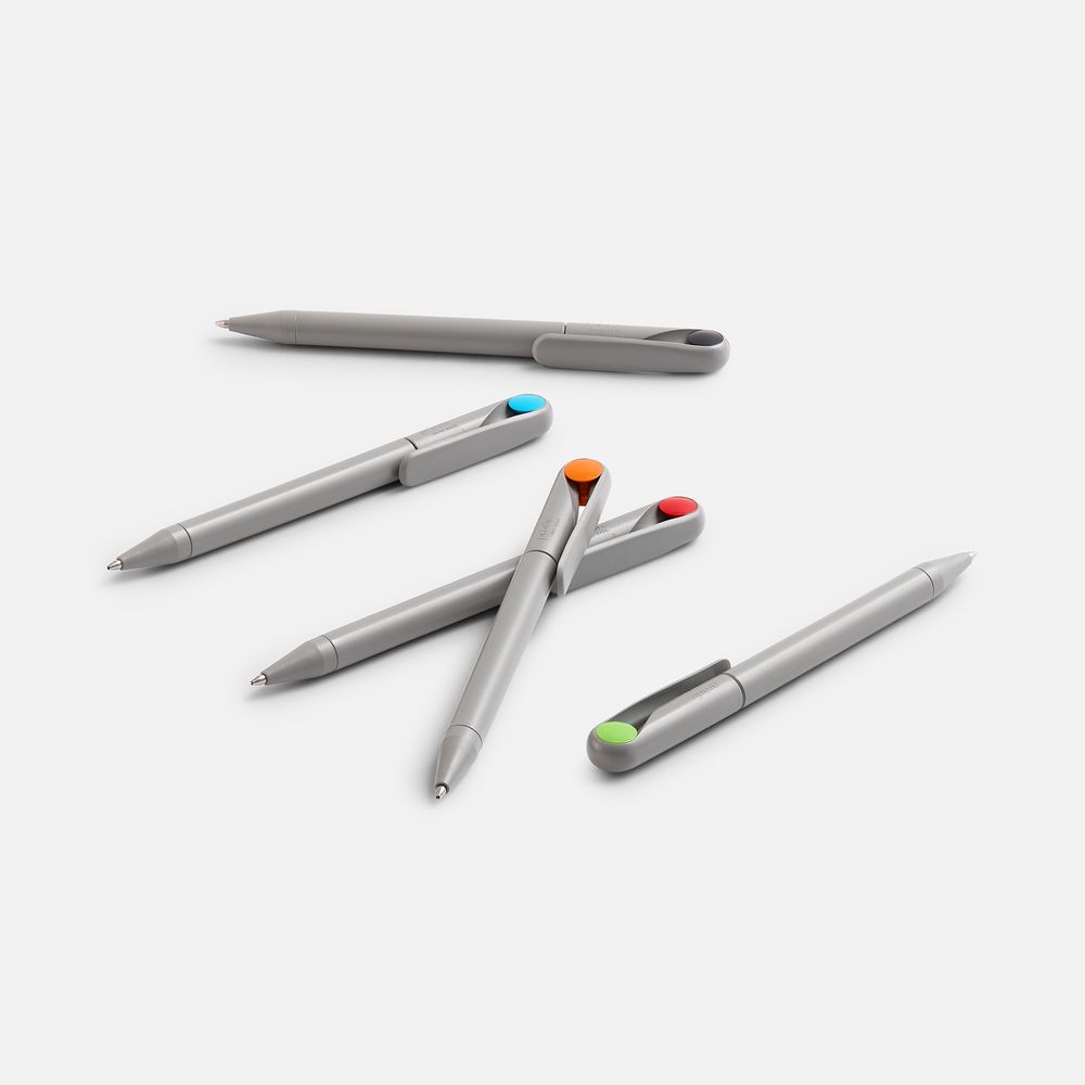 Ручка шариковая Prodir DS1 TMM Dot, серая с голубым-7