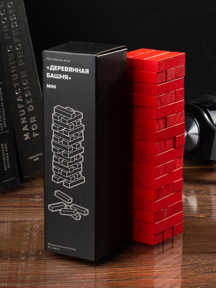 Игра «Деревянная башня мини», красная-6