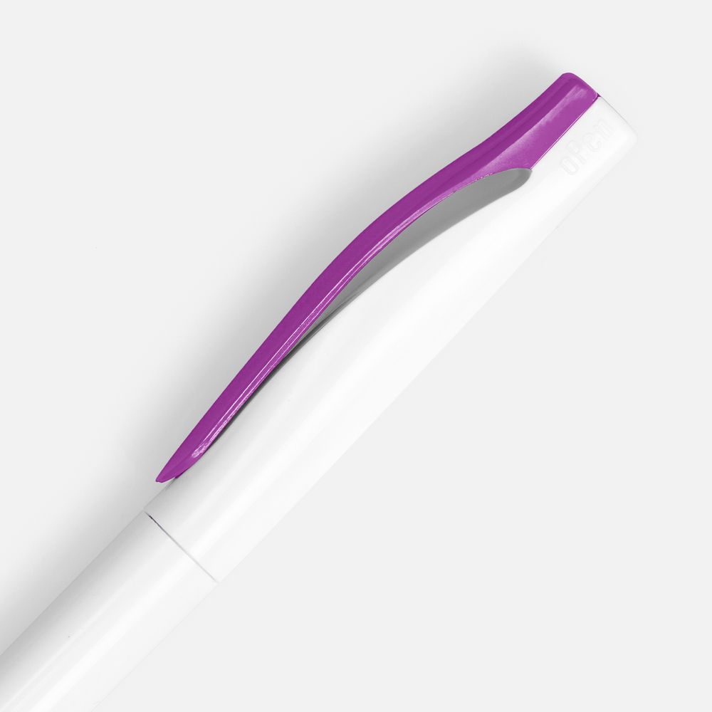 Ручка шариковая Pin, белая с фиолетовым-3