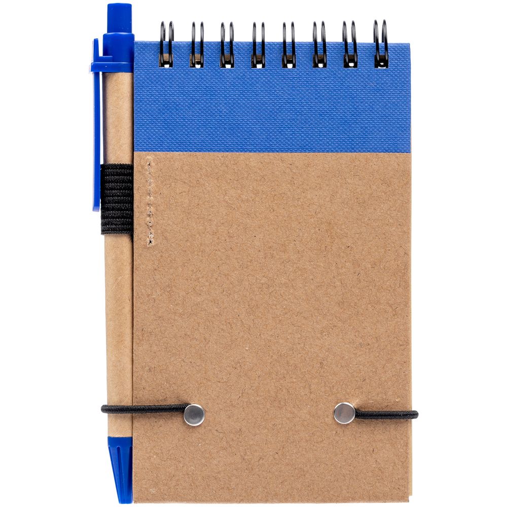 Блокнот на кольцах Eco Note с ручкой, синий-2