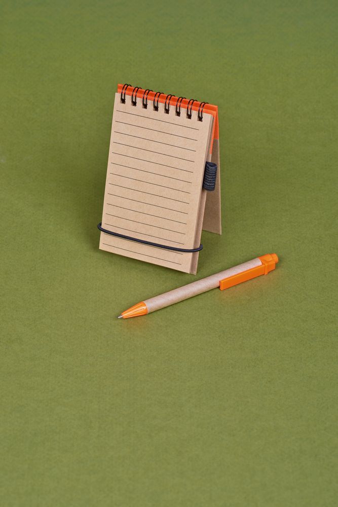 Блокнот на кольцах Eco Note с ручкой, синий-5