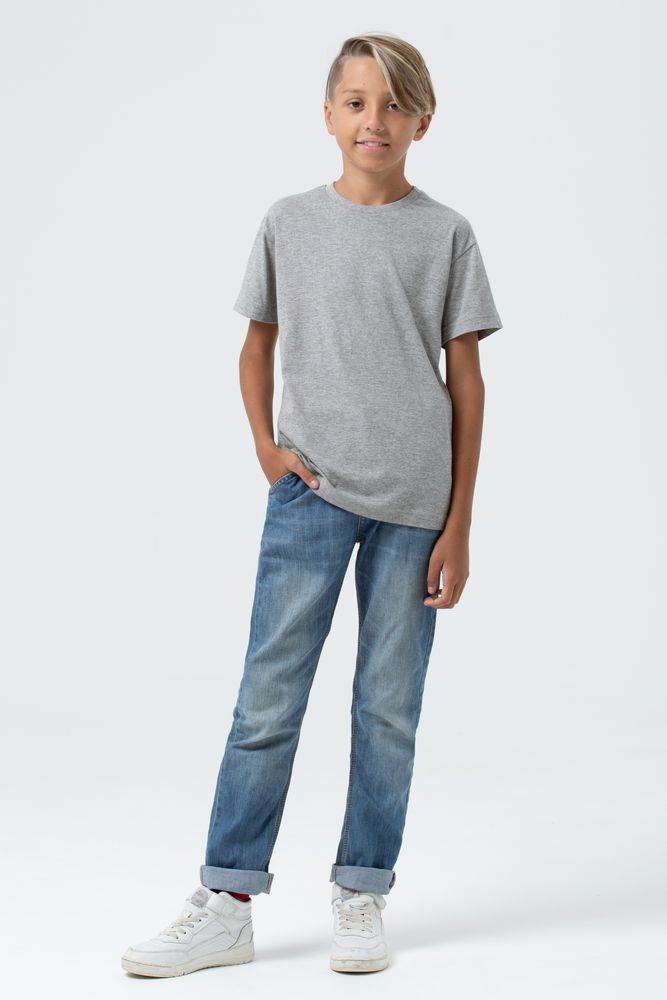Футболка детская Regent Fit Kids, серый меланж, на рост 96-104 см (4 года)-6