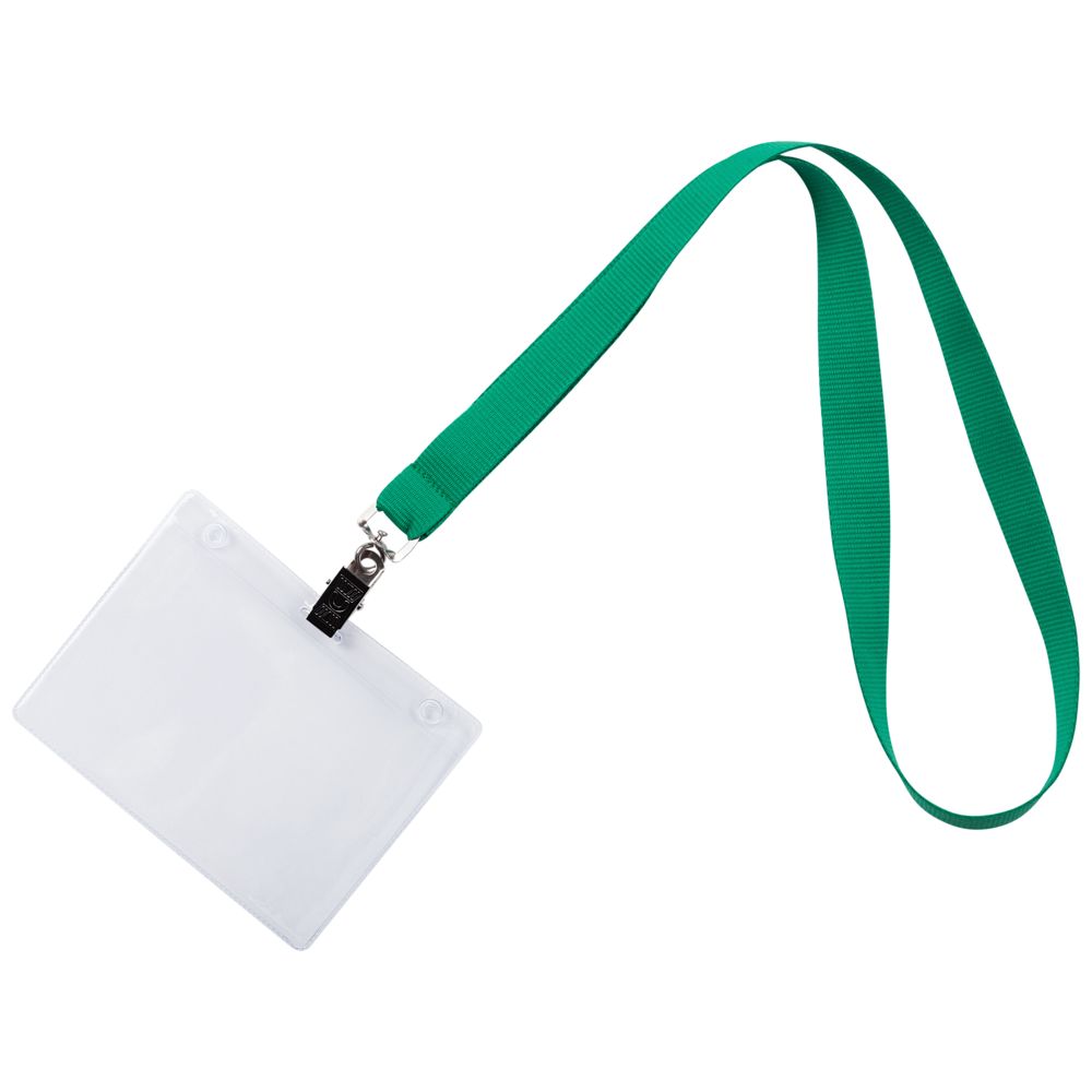 Лента для бейджа Neckband, зеленая-2
