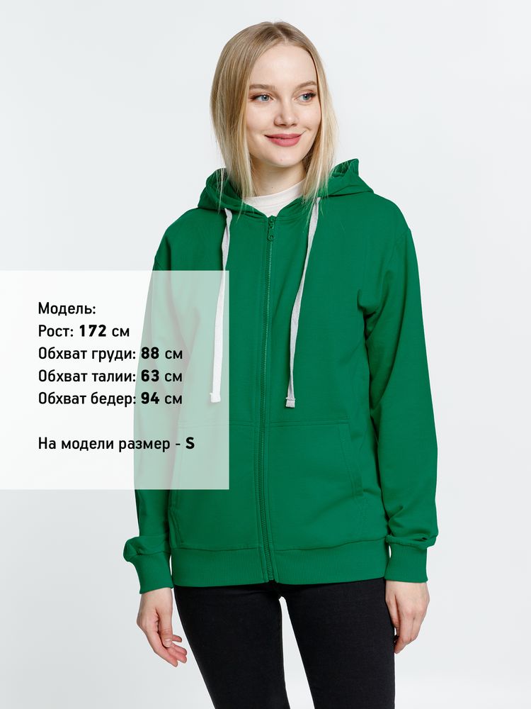 Толстовка на молнии с капюшоном Siverga, зеленая, размер XS-3