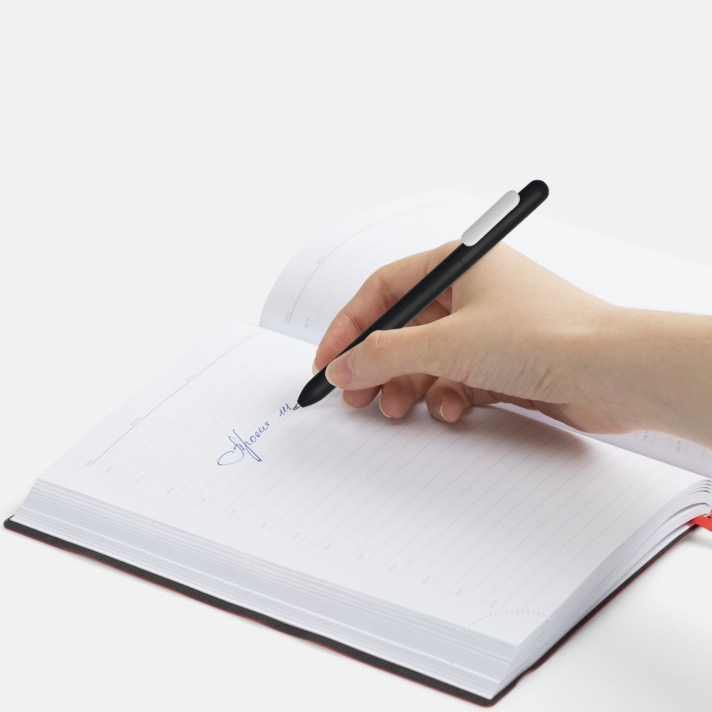 Ручка шариковая Swiper Soft Touch, черная с белым-4