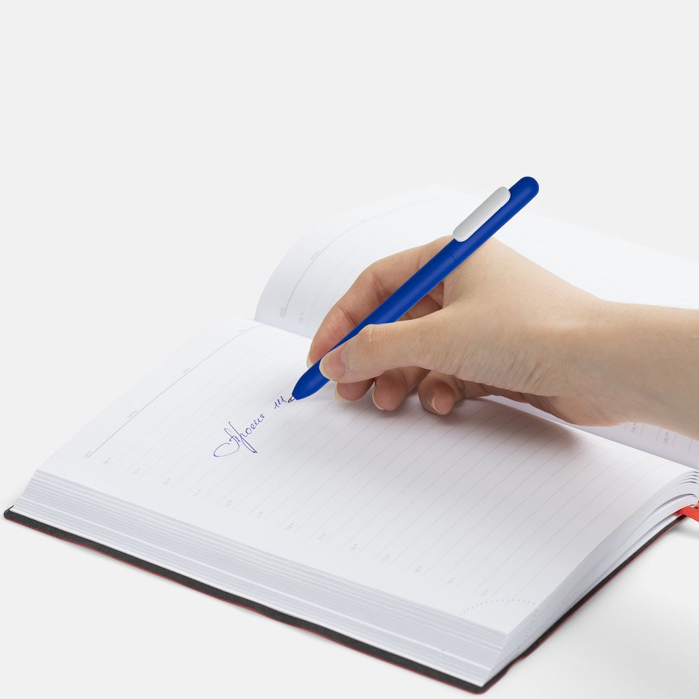 Ручка шариковая Swiper Soft Touch, синяя с белым-4