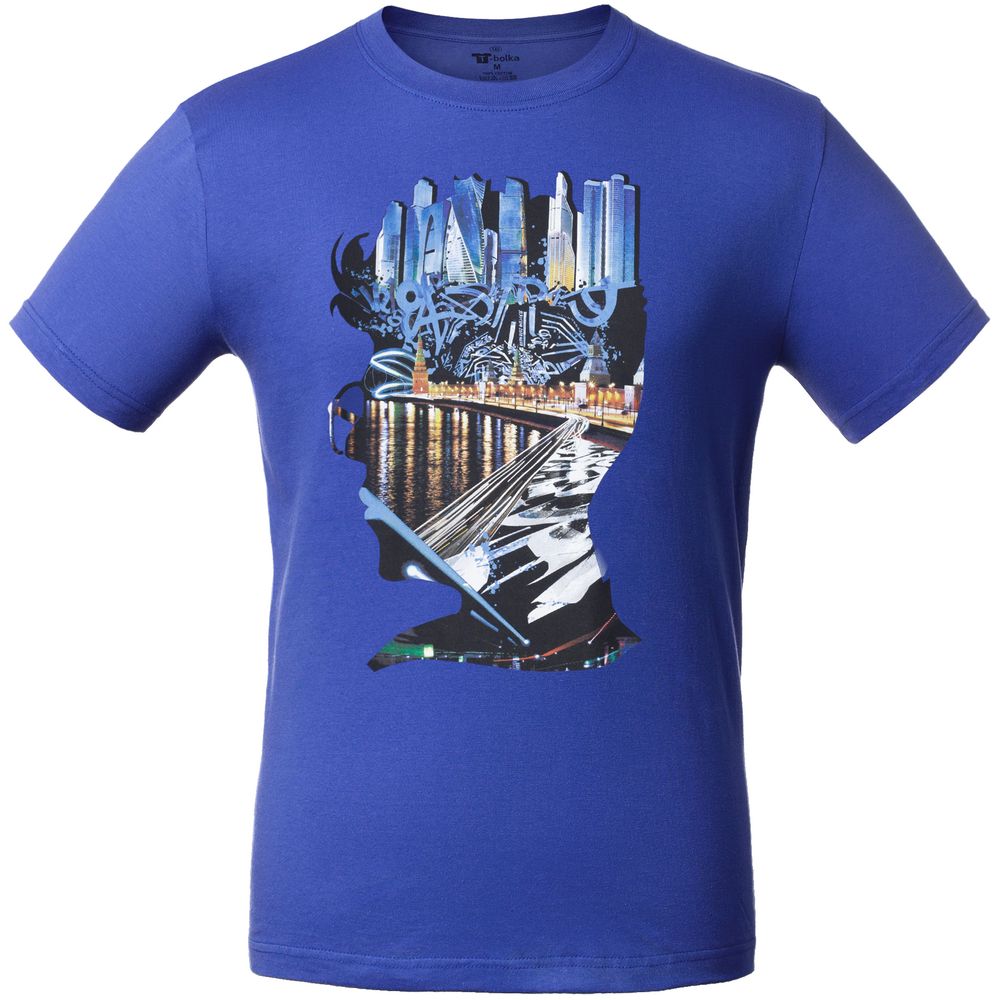 Футболка Moscow Boy, ярко-синяя, размер S-2