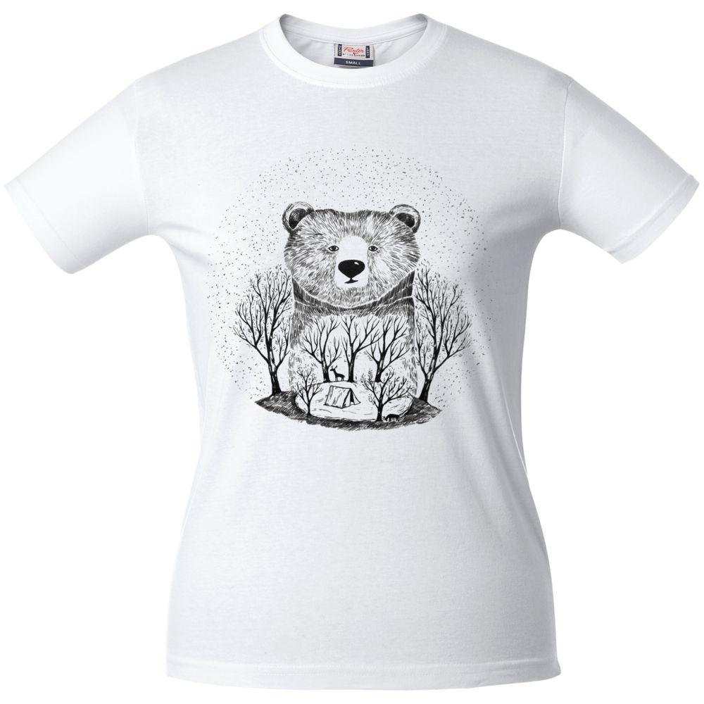 Футболка женская Bear, белая, размер S-2