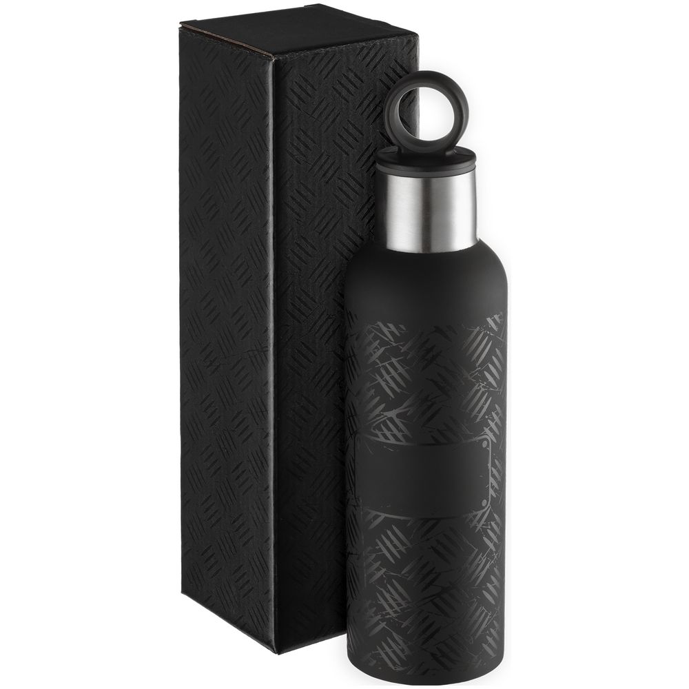 Термобутылка Hard Work Black, черная-3
