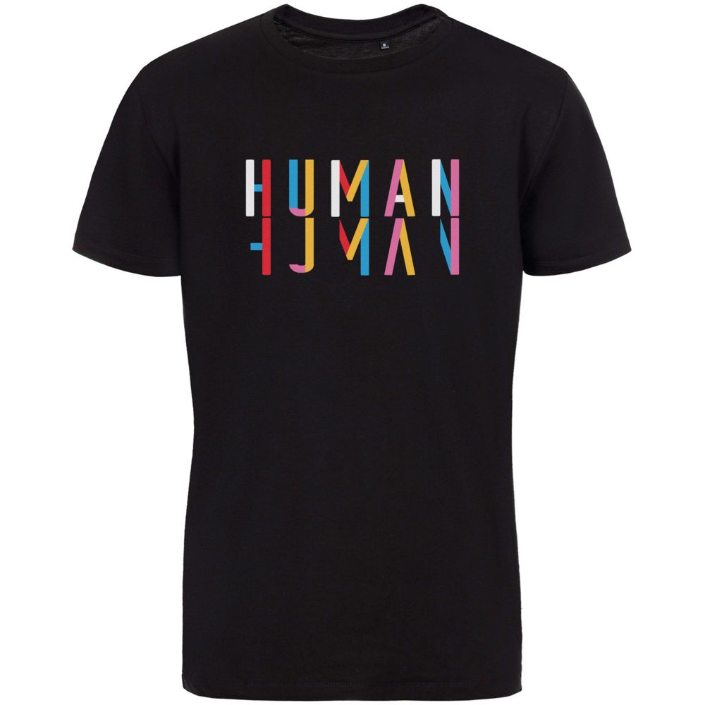 Футболка Human, черная, размер S-2