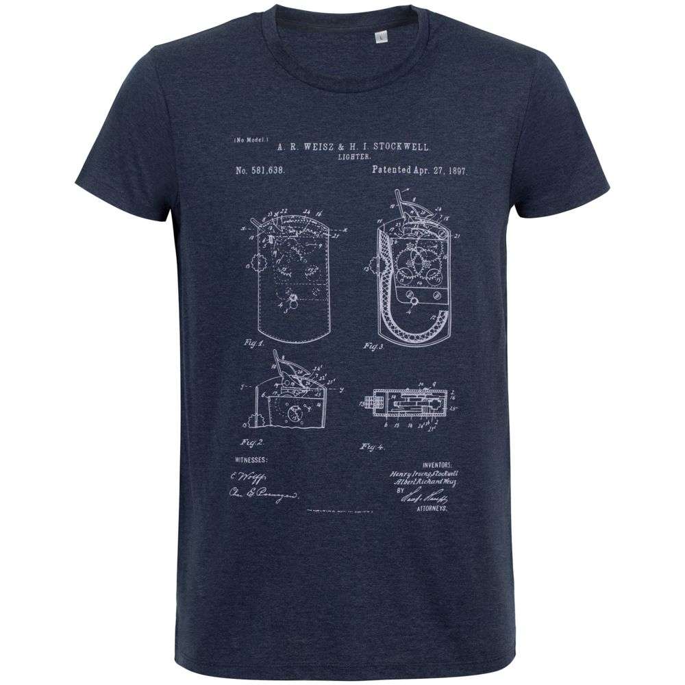 Футболка приталенная Old Patents. Lighter, синий меланж, размер S-2