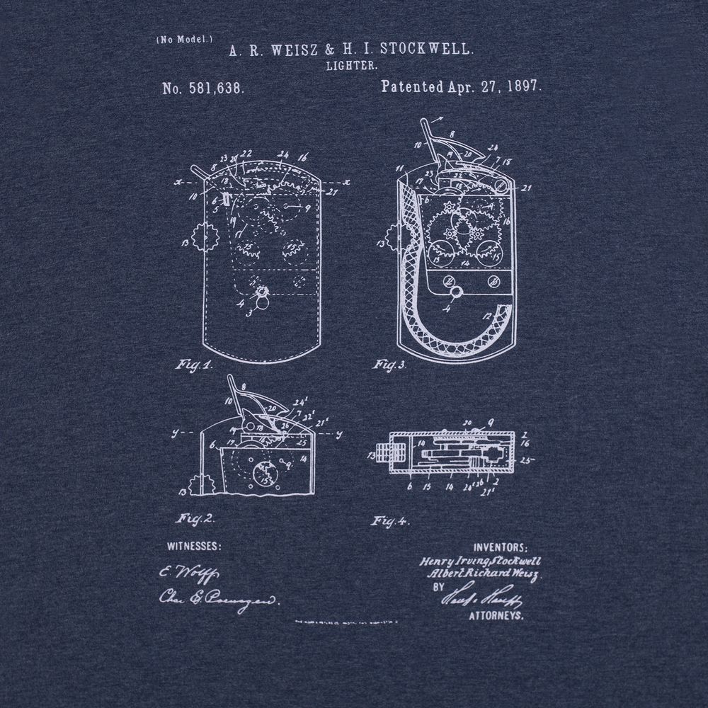 Футболка приталенная Old Patents. Lighter, синий меланж, размер S-3