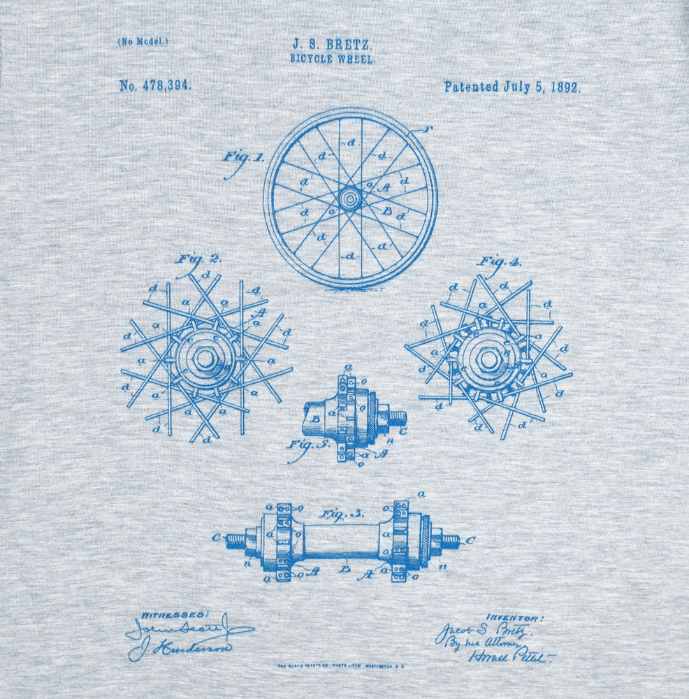 Футболка приталенная Old Patents. Wheel, голубой меланж, размер S-3
