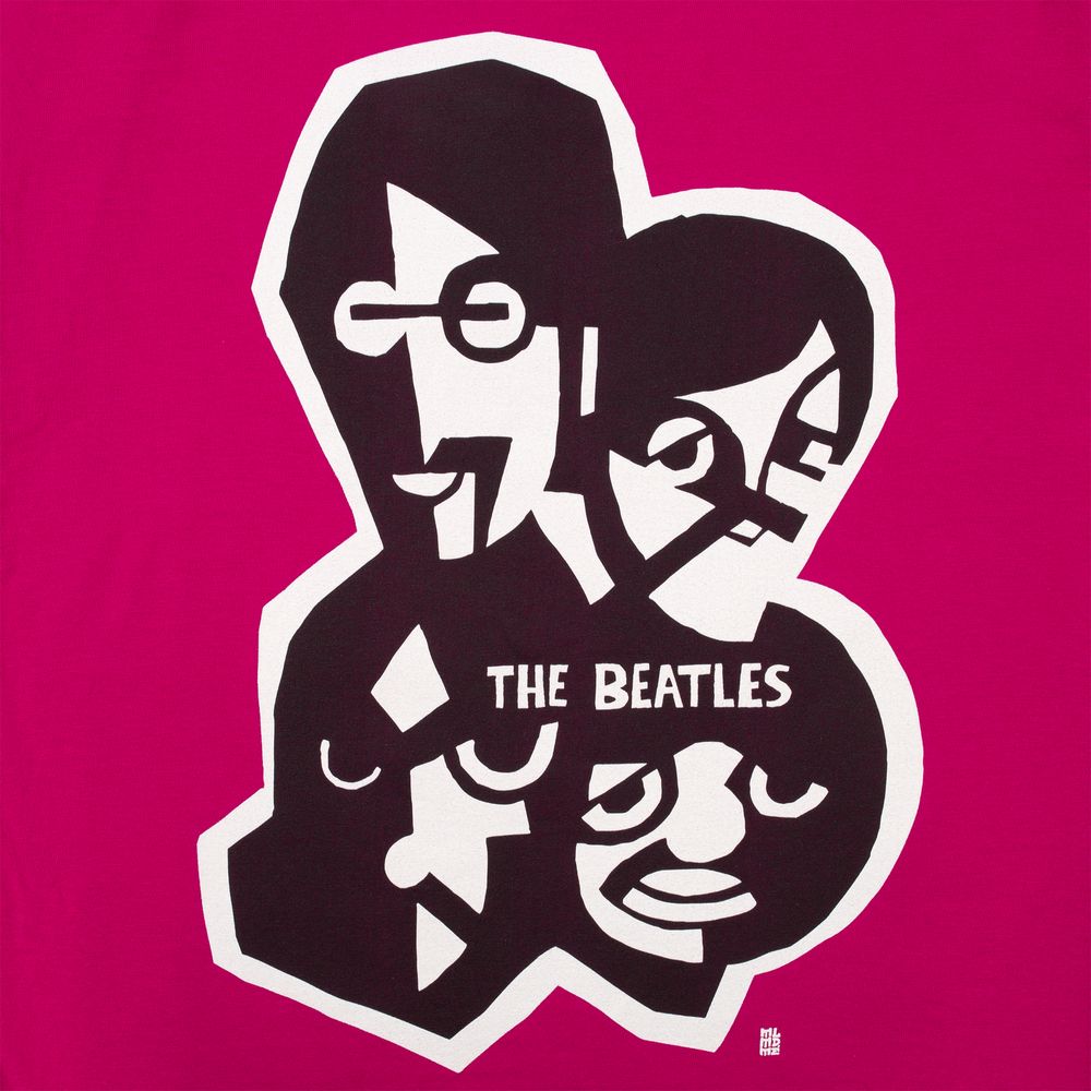 Футболка женская «Меламед. The Beatles», ярко-розовая (фуксия), размер XL-3