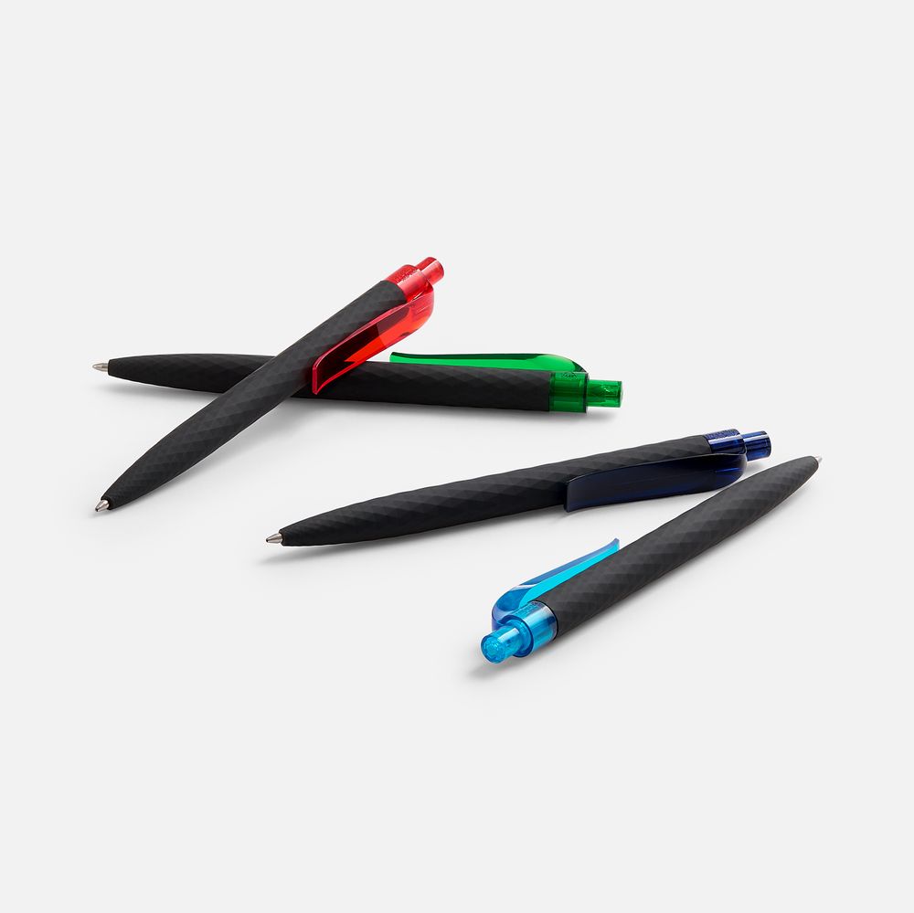 Ручка шариковая Prodir QS01 PRT-T Soft Touch, черная с синим-7