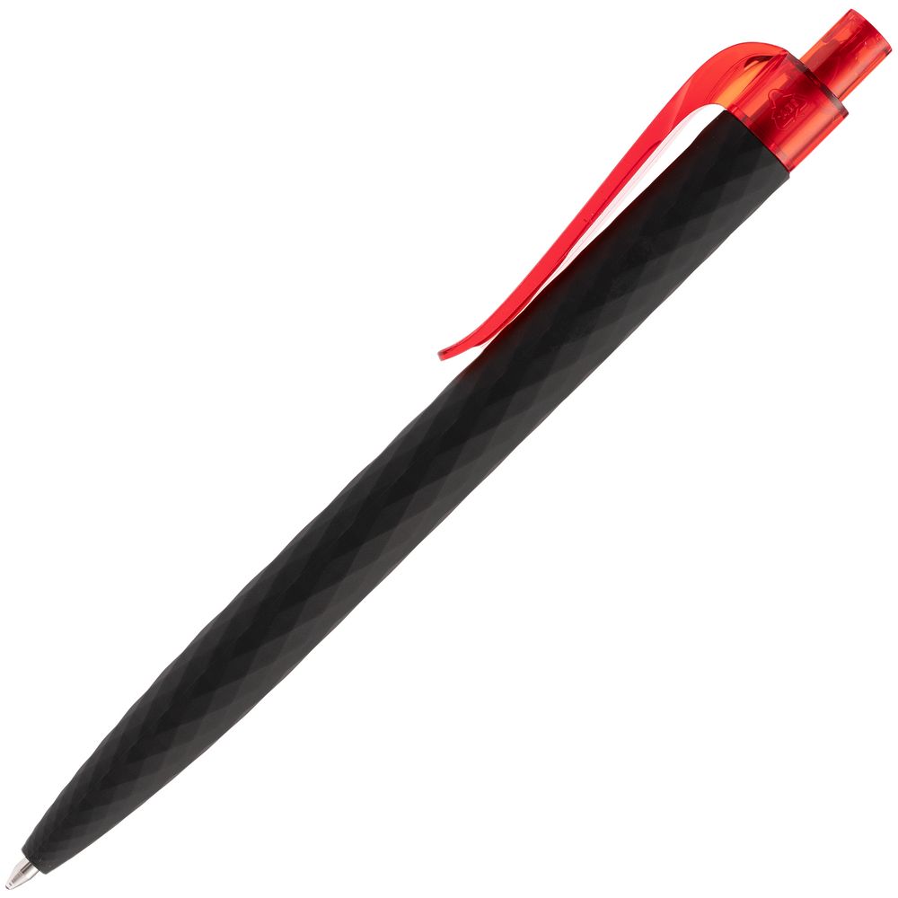 Ручка шариковая Prodir QS01 PRT-T Soft Touch, черная с красным-2