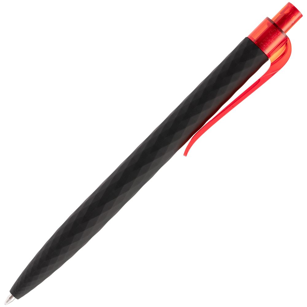 Ручка шариковая Prodir QS01 PRT-T Soft Touch, черная с красным-3