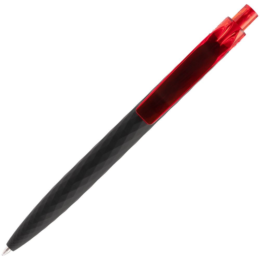 Ручка шариковая Prodir QS01 PRT-T Soft Touch, черная с красным-4