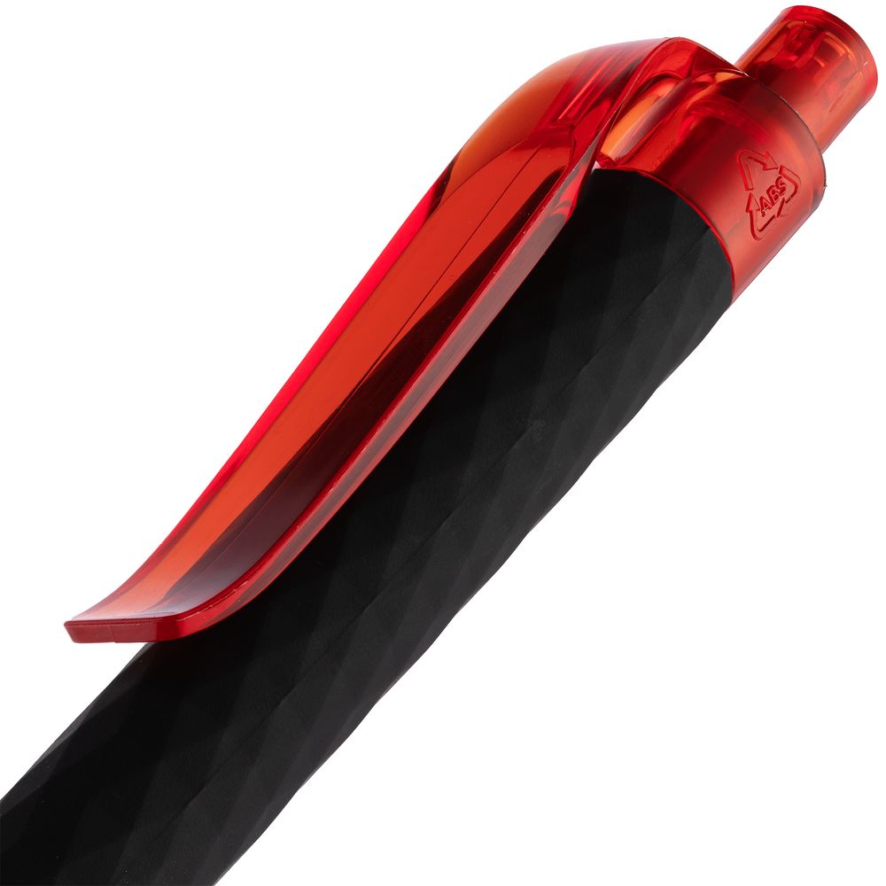 Ручка шариковая Prodir QS01 PRT-T Soft Touch, черная с красным-5