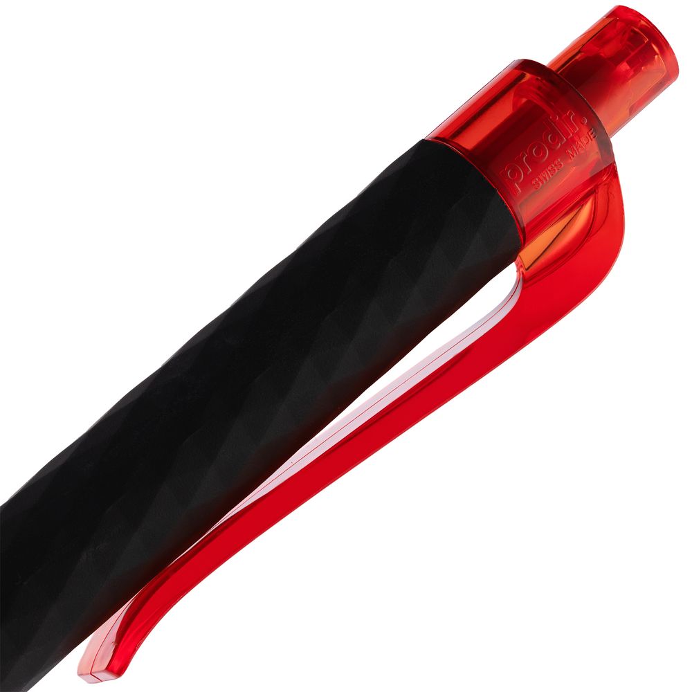 Ручка шариковая Prodir QS01 PRT-T Soft Touch, черная с красным-6