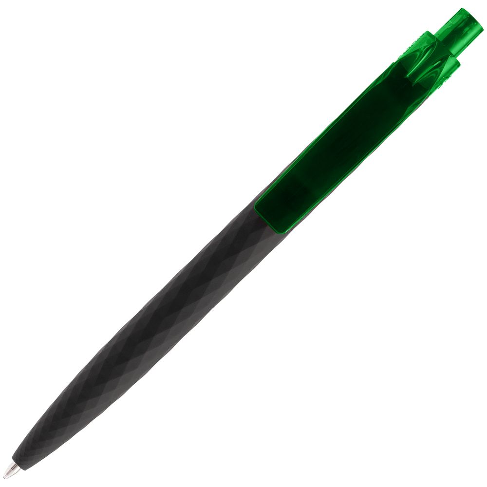 Ручка шариковая Prodir QS01 PRT-T Soft Touch, черная с зеленым-4