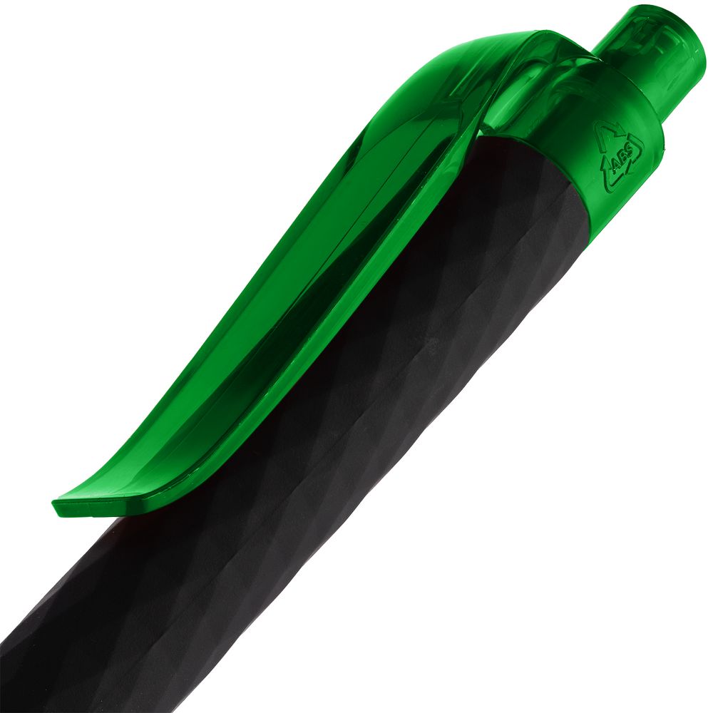 Ручка шариковая Prodir QS01 PRT-T Soft Touch, черная с зеленым-5